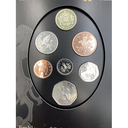 2314 - Five cased coin sets, one Pobjoy Mint 'The Queens Beasts' The Lion of England silver proof two pound... 