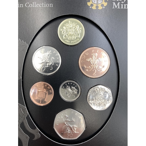 2314 - Five cased coin sets, one Pobjoy Mint 'The Queens Beasts' The Lion of England silver proof two pound... 