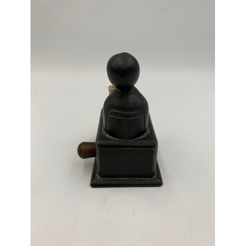 2313 - An early 20th century Japanese Kobe carved and ebonised wooden automaton toy - approx. 9cm high