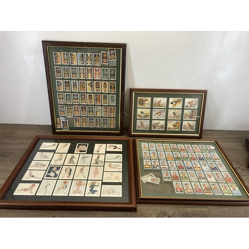 620 - Four framed collector's card sets, one Churchmans Cigarettes Rugby Internationals, one Gallaher Limi... 