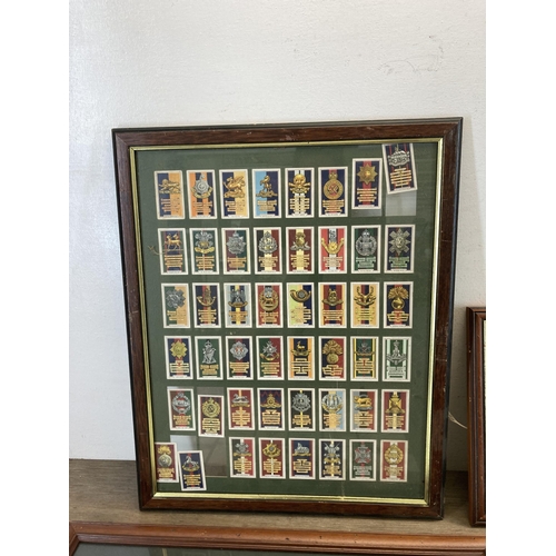 620 - Four framed collector's card sets, one Churchmans Cigarettes Rugby Internationals, one Gallaher Limi... 