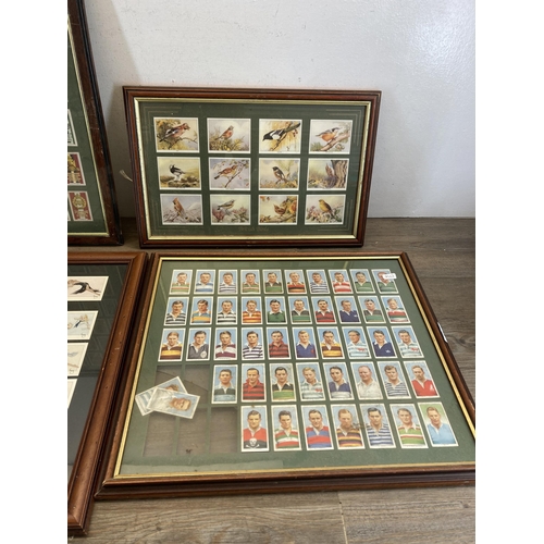 620 - Four framed collector's card sets, one Churchmans Cigarettes Rugby Internationals, one Gallaher Limi... 