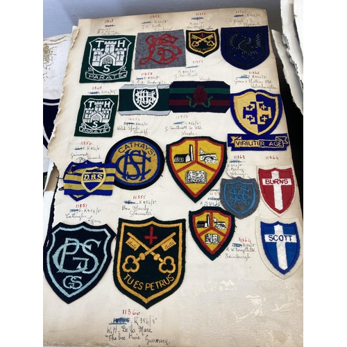 631 - A large collection of vintage college embroidered cloth patches