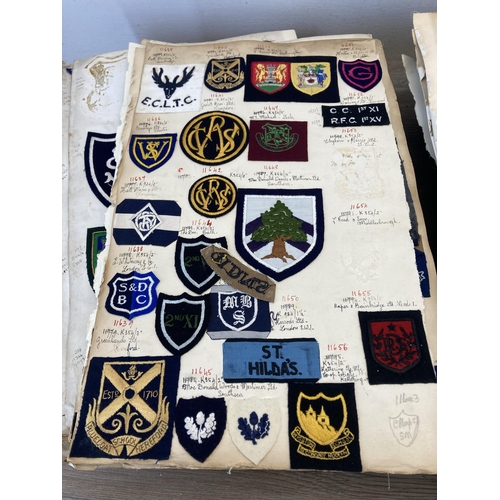 631 - A large collection of vintage college embroidered cloth patches