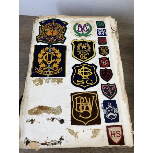 631 - A large collection of vintage college embroidered cloth patches