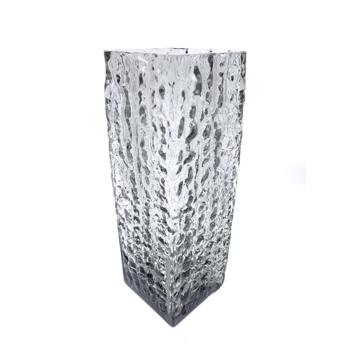 405 - A mid 20th century Whitefriars style pewter grey glass textured vase - approx. 29cm high