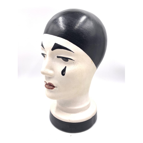 409 - A 1960s West German Scheurich Keramik No. 701 Pierrot head sculpture - approx. 30cm high