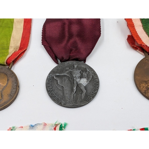 2145 - Seven Italian medals to include WWI Victory, Order of Vittorio Veneto, WWI Unity etc.