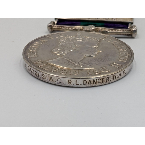 2151 - An Elizabeth II General Service medal with Cyprus clasp presented to 2784391 S.A.C. R. L. Dancer R.A... 