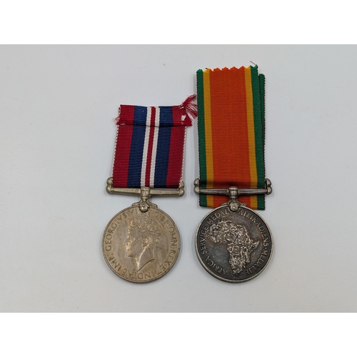 2155 - A WWII medal pair presented to 78809 W. F. Hart