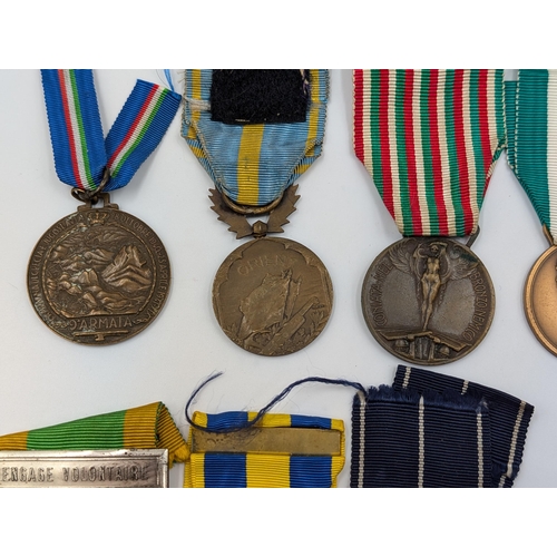 2157 - Ten various medals to include US Navy 1898 Spanish Campaign re-issue, WWI French Orient Campaign, It... 