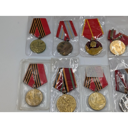 2159 - Ten USSR medals to include Soviet Veteran Of The Armed Forces etc.