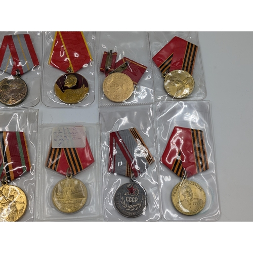 2159 - Ten USSR medals to include Soviet Veteran Of The Armed Forces etc.