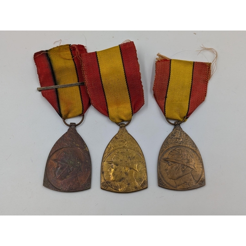 2161 - Three WWI Belgian 1914-1918 Commemorative War medals