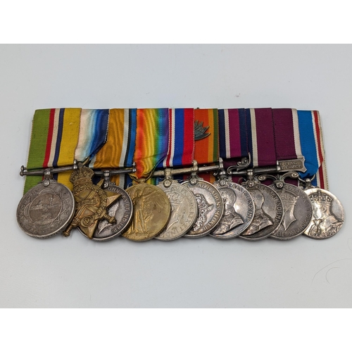 2164 - A Boer War to WWII South African ten piece medal group presented to F. F. Zeiler featuring from left... 