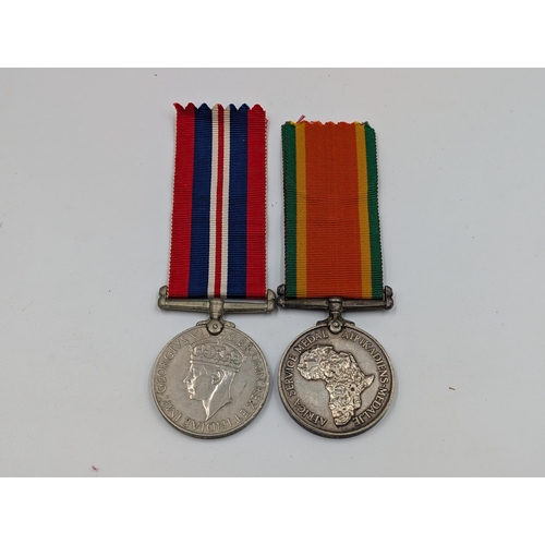 2169 - A WWII medal pair presented to 213392 S.A. Samouilhan