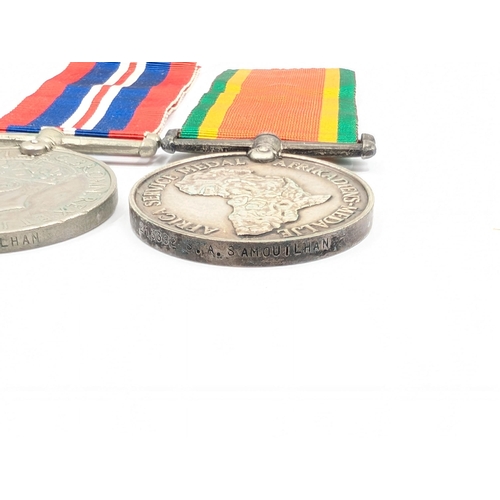 2169 - A WWII medal pair presented to 213392 S.A. Samouilhan