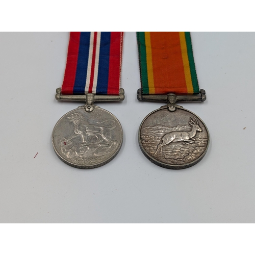 2169 - A WWII medal pair presented to 213392 S.A. Samouilhan