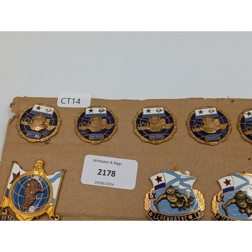 2178 - Seventeen USSR diving badges