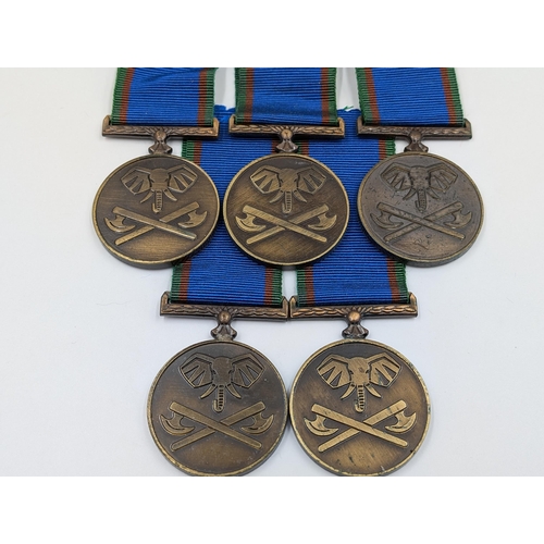 2182 - Five Republic of Venda General Service medals