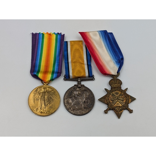 2184 - A WWI South African medal trio presented to Pte. W. H. Prosser Bloemhof CDO