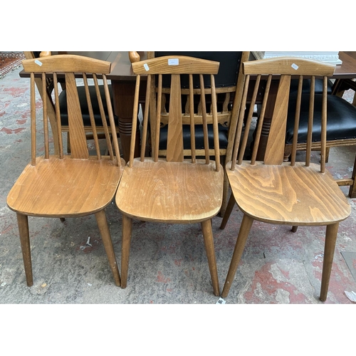104A - Three mid 20th century Polish ZPM Radomsko beech dining chairs