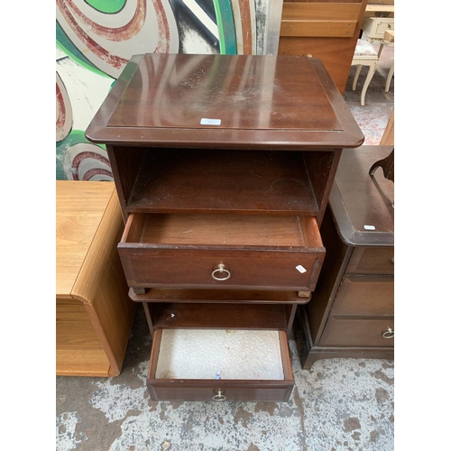 133 - A pair of Stag Minstrel mahogany bedside cabinets - approx. 50cm high x 53cm wide x 47cm deep