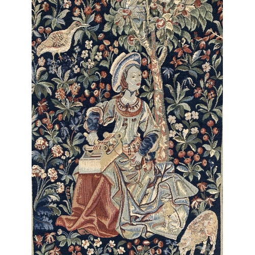 16 - A French tapestry wall hanging - approx. 64cm high x 46cm wide