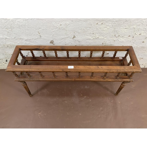 177 - A 19th century style beech galleried rectangular planter - approx. 46cm high x 25cm wide x 93cm long