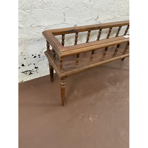 177 - A 19th century style beech galleried rectangular planter - approx. 46cm high x 25cm wide x 93cm long