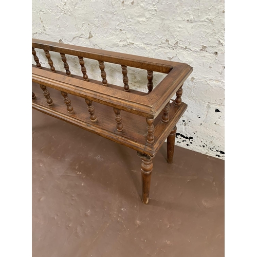 177 - A 19th century style beech galleried rectangular planter - approx. 46cm high x 25cm wide x 93cm long