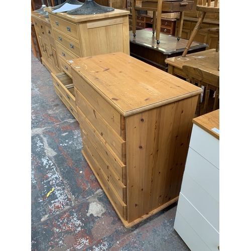 207 - A modern pine chest of drawers - approx. 90cm high x 85cm wide x 45cm deep