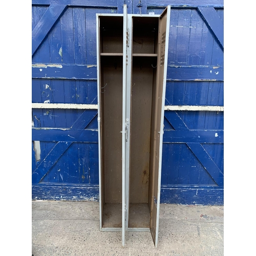 226 - A 1955 Rubery Owen & Co. Ltd. grey painted steel two door locker - approx. 179cm high x 48cm wide x ... 