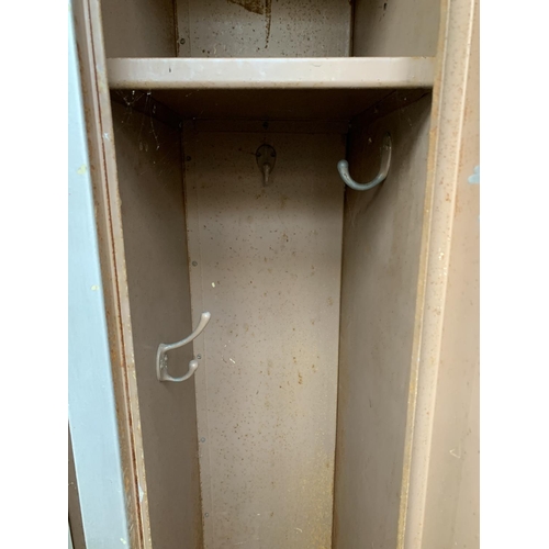 226 - A 1955 Rubery Owen & Co. Ltd. grey painted steel two door locker - approx. 179cm high x 48cm wide x ... 