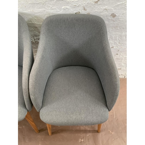 236 - A pair of Dwell grey fabric and walnut effect accent chairs - approx. 80cm high x 51cm wide x 46cm d... 