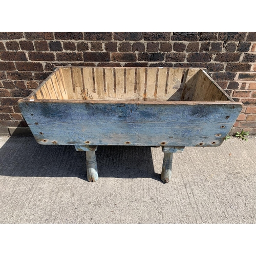 24 - A 19th century painted pine dough bin - approx. 80cm high x 71cm wide x 136cm long