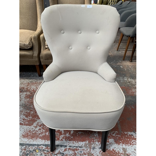 246 - A modern fabric upholstered bedroom chair