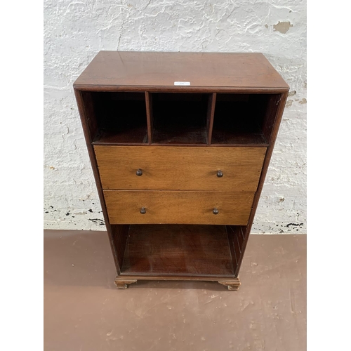 248 - An early 20th century mahogany cabinet with two drawers - approx. 94cm high x 52cm wide x 30cm deep