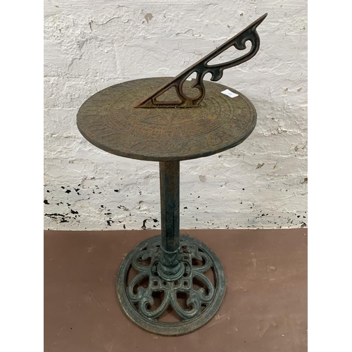 271 - A Victorian style cast metal sun dial - approx. 80cm high