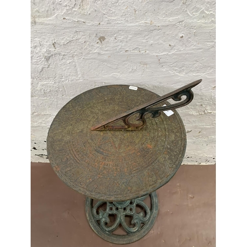 271 - A Victorian style cast metal sun dial - approx. 80cm high