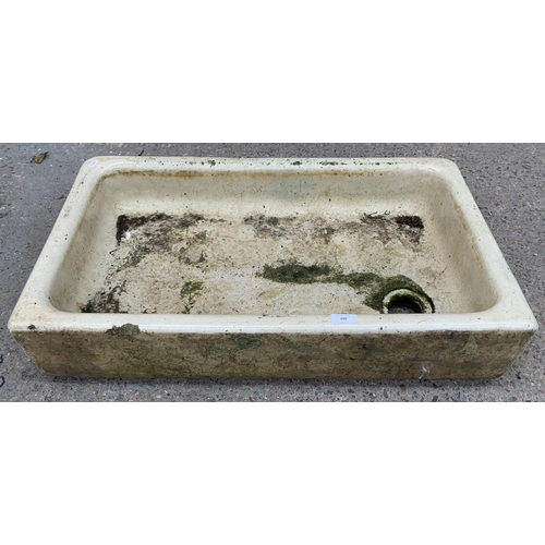 290 - An antique glazed Belfast sink - approx. 16cm high x 46cm wide x 77cm long