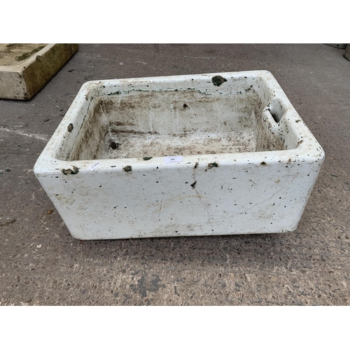 291 - An antique white glazed Belfast sink - approx. 34cm high x 45cm wide x 62cm long