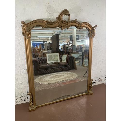 295 - A 19th century gilt framed overmantle mirror - approx. 165cm high x 130cm wide