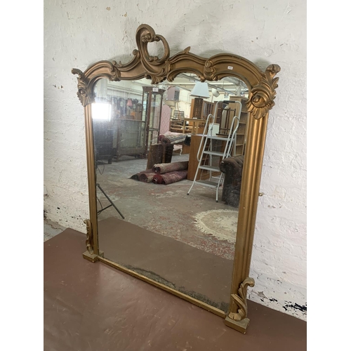 295 - A 19th century gilt framed overmantle mirror - approx. 165cm high x 130cm wide