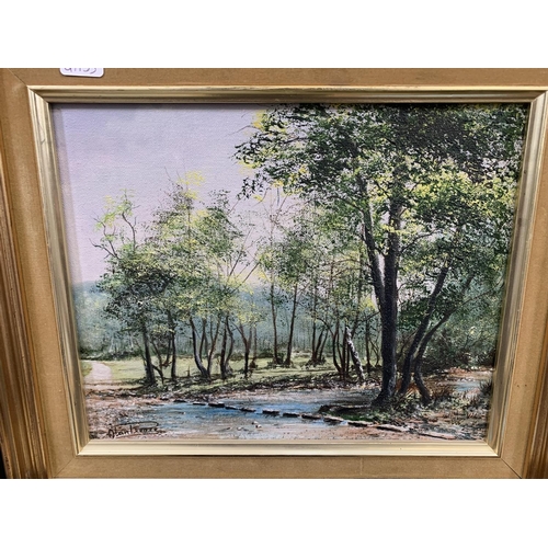 315 - Five mid 20th century framed landscape oil paintings - largest approx. 36cm high x 40cm wide