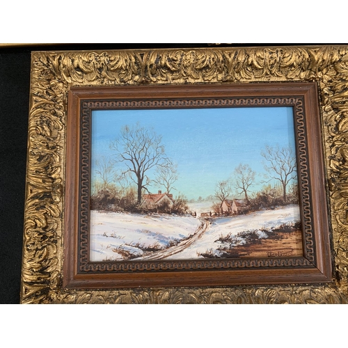 315 - Five mid 20th century framed landscape oil paintings - largest approx. 36cm high x 40cm wide