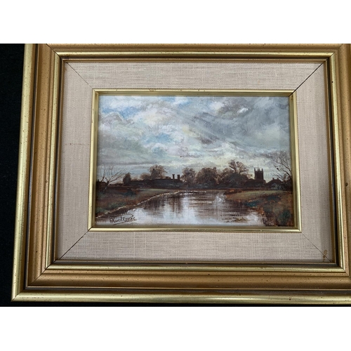 315 - Five mid 20th century framed landscape oil paintings - largest approx. 36cm high x 40cm wide