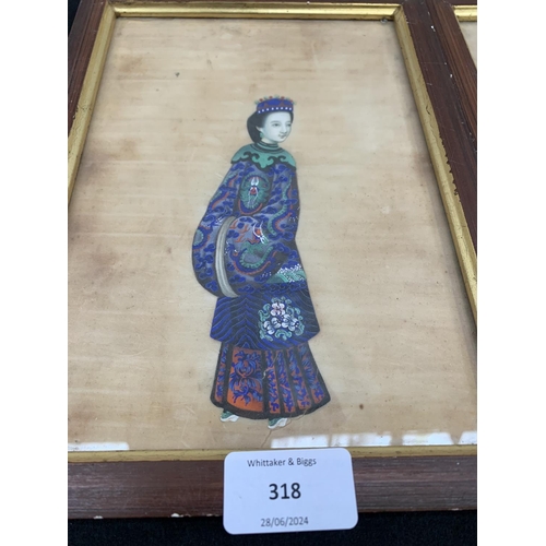 318 - A pair of 19th century Chinese Gouache pith paintings - approx. 27cm high x 20cm wide