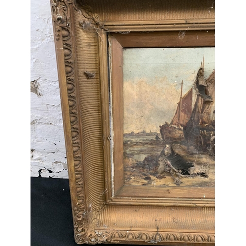 322 - Two William Edward Webb (1862 - 1903) gilt framed 19th century oil on canvas paintings of coastal sc... 