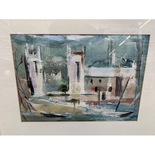 327 - Two framed mid 20th century signed watercolour landscapes, one Joan Hagon and one other - approx. 44... 